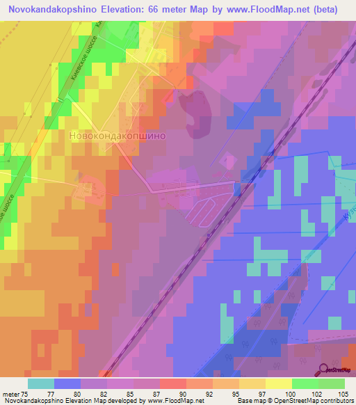 Novokandakopshino,Russia Elevation Map