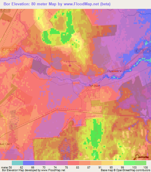 Bor,Russia Elevation Map