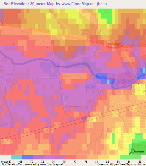 Bor,Russia Elevation Map