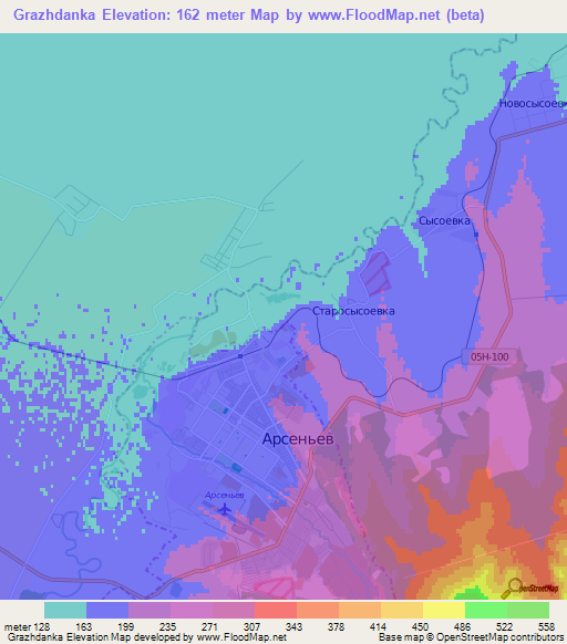 Grazhdanka,Russia Elevation Map