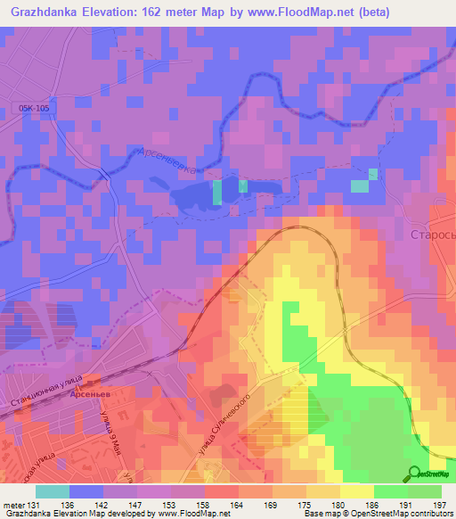 Grazhdanka,Russia Elevation Map