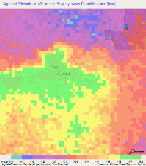 Aguelal,Niger Elevation Map