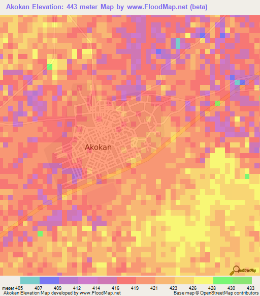 Akokan,Niger Elevation Map