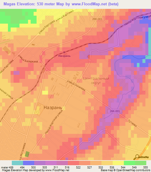 Magas,Russia Elevation Map