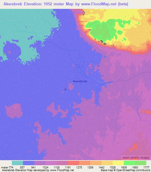 Akerebreb,Niger Elevation Map