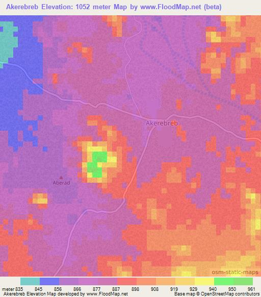 Akerebreb,Niger Elevation Map