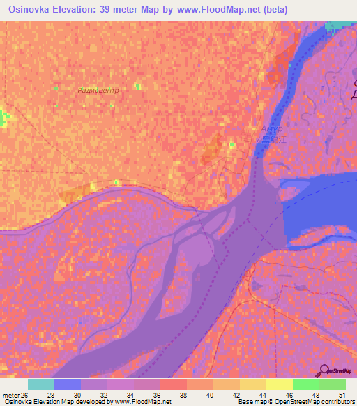 Osinovka,Russia Elevation Map