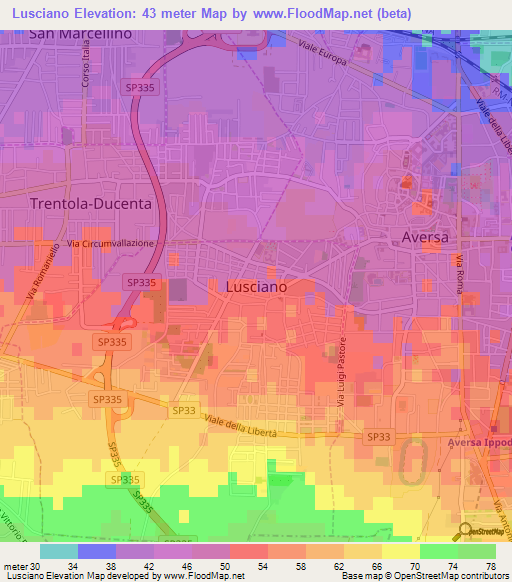 Lusciano,Italy Elevation Map