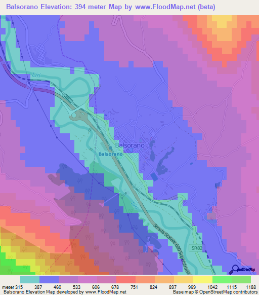 Balsorano,Italy Elevation Map