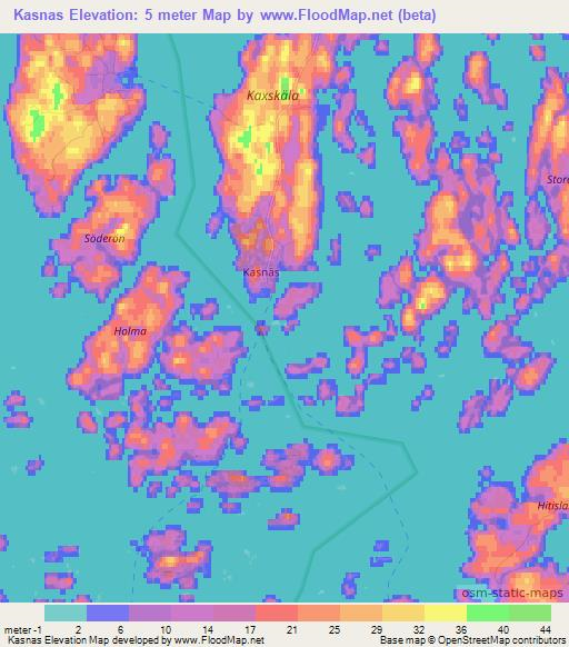 Kasnas,Finland Elevation Map