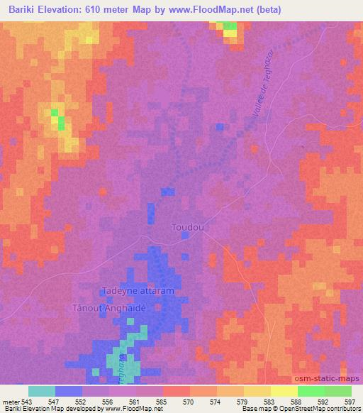 Bariki,Niger Elevation Map