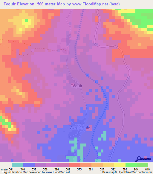 Teguir,Niger Elevation Map