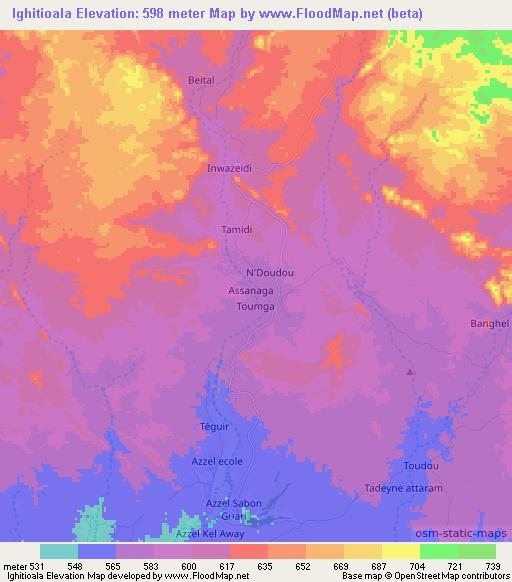 Ighitioala,Niger Elevation Map