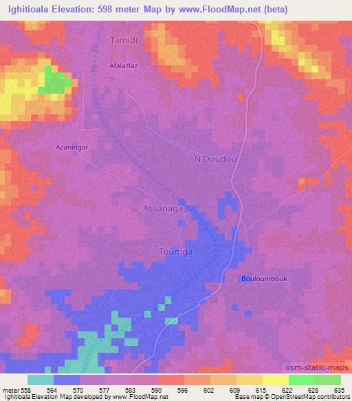 Ighitioala,Niger Elevation Map