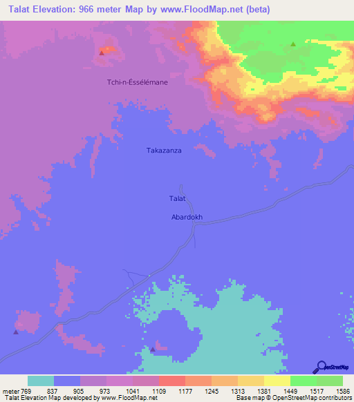 Talat,Niger Elevation Map