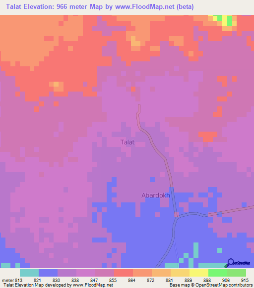 Talat,Niger Elevation Map