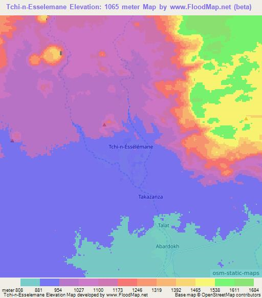 Tchi-n-Esselemane,Niger Elevation Map