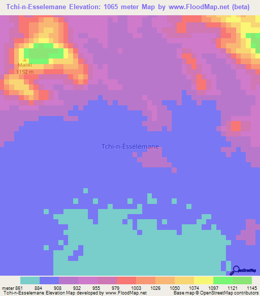 Tchi-n-Esselemane,Niger Elevation Map