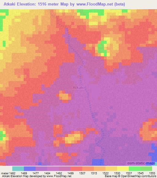 Atkaki,Niger Elevation Map