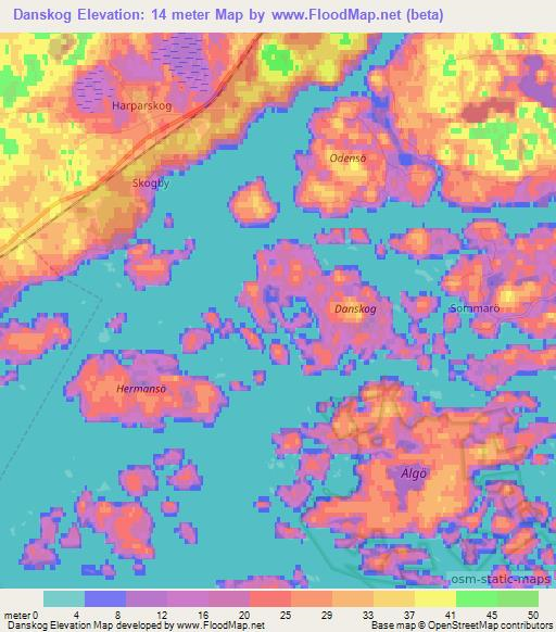 Danskog,Finland Elevation Map