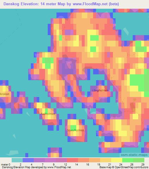 Danskog,Finland Elevation Map