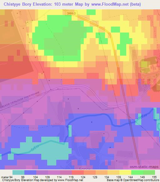 Chistyye Bory,Russia Elevation Map
