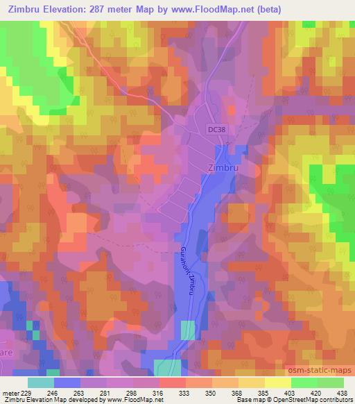 Zimbru,Romania Elevation Map