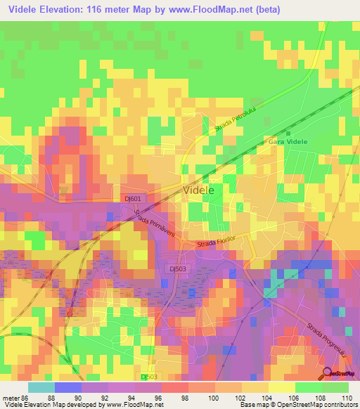 Videle,Romania Elevation Map