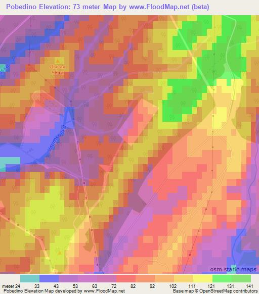 Pobedino,Russia Elevation Map