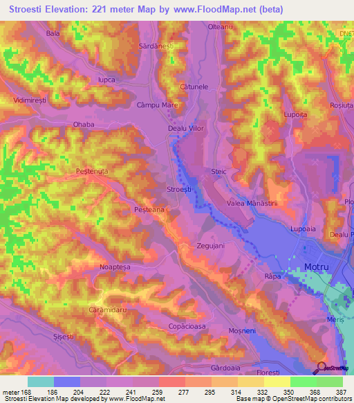 Stroesti,Romania Elevation Map