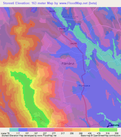 Storesti,Romania Elevation Map