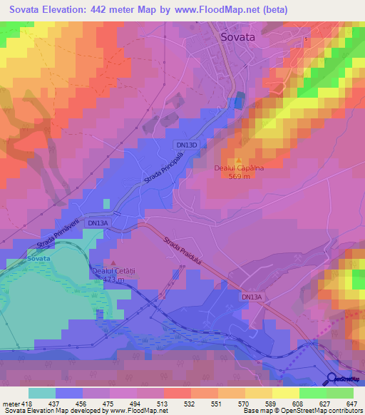 Sovata,Romania Elevation Map