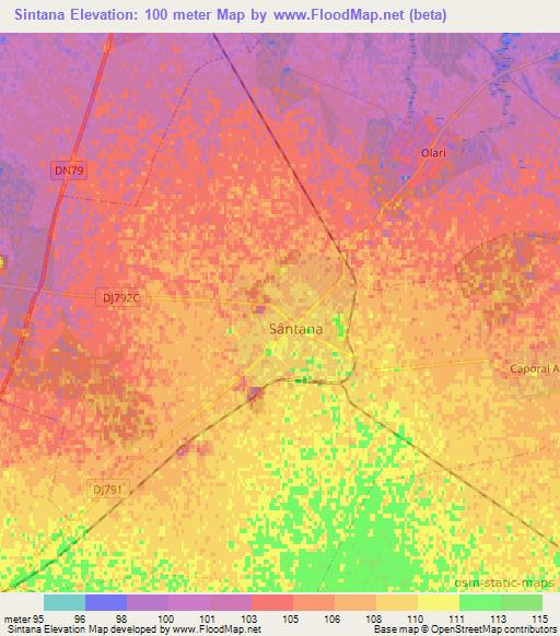 Sintana,Romania Elevation Map