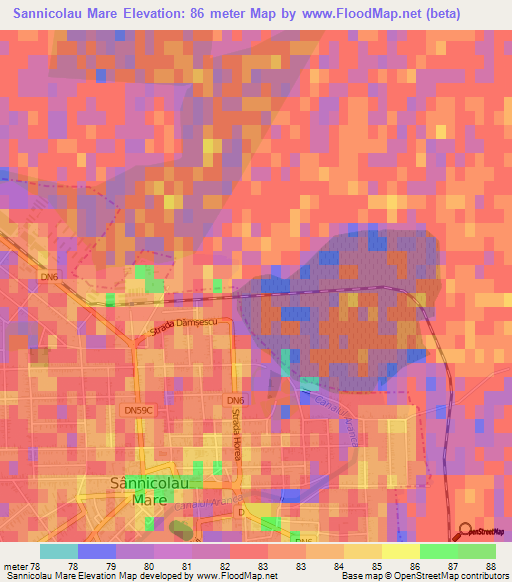 Sannicolau Mare,Romania Elevation Map