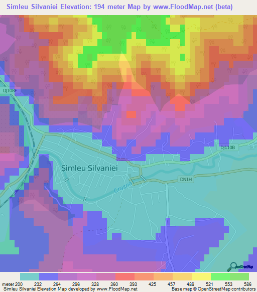 Simleu Silvaniei,Romania Elevation Map