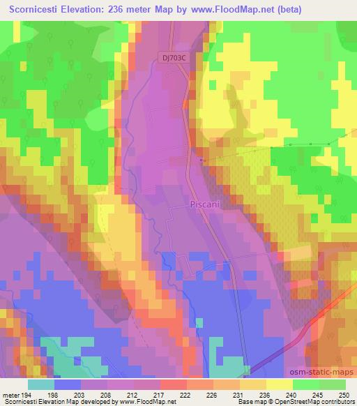 Scornicesti,Romania Elevation Map