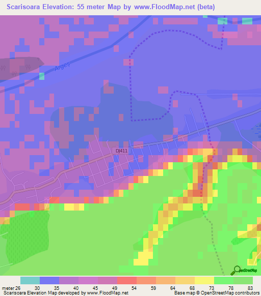 Scarisoara,Romania Elevation Map