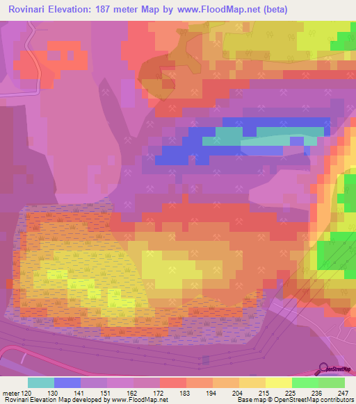 Rovinari,Romania Elevation Map