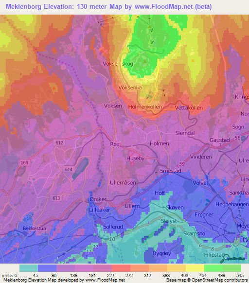 Meklenborg,Norway Elevation Map