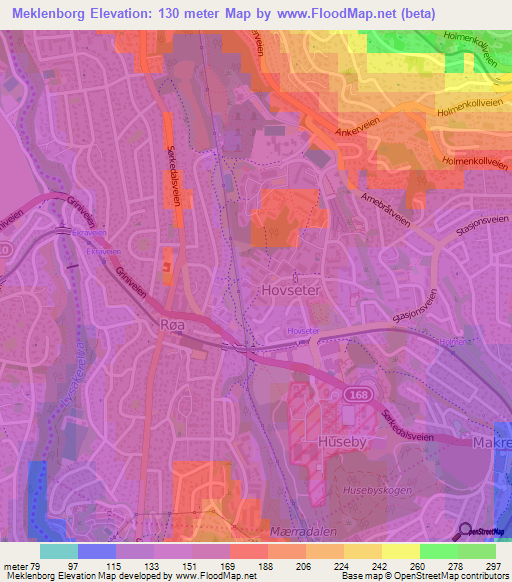 Meklenborg,Norway Elevation Map