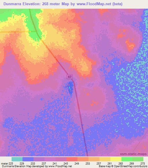 Dunmarra,Australia Elevation Map