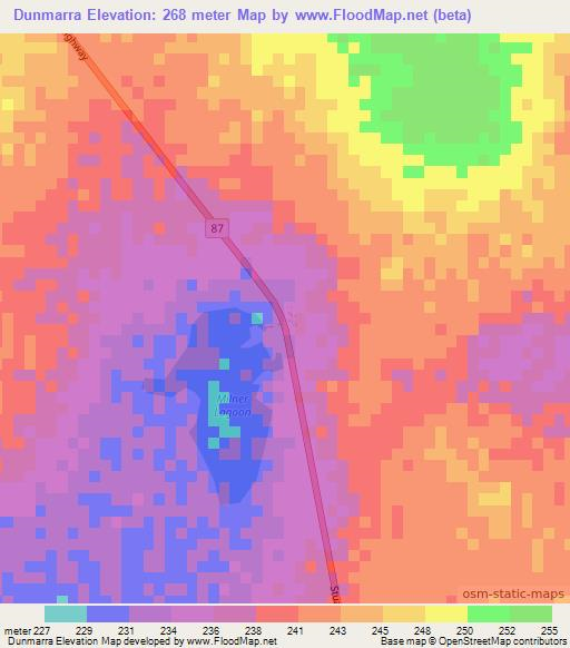 Dunmarra,Australia Elevation Map