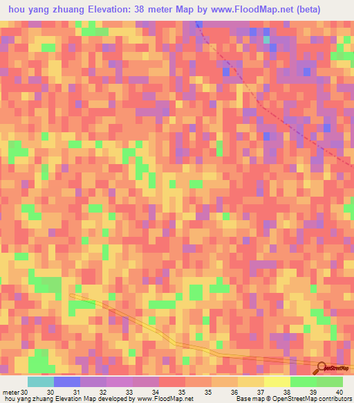 hou yang zhuang,China Elevation Map