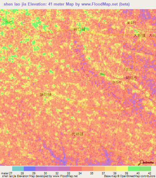 shen lao jia,China Elevation Map