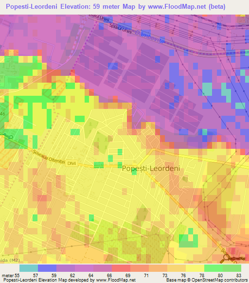 Popesti-Leordeni,Romania Elevation Map