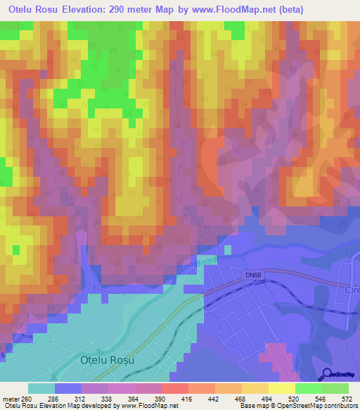 Otelu Rosu,Romania Elevation Map