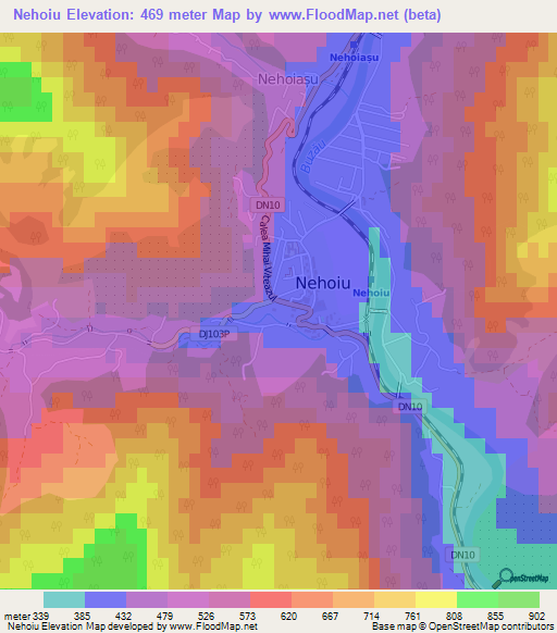 Nehoiu,Romania Elevation Map