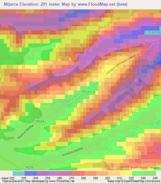 Mijarca,Romania Elevation Map