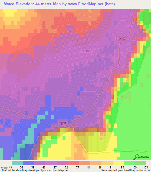 Matca,Romania Elevation Map