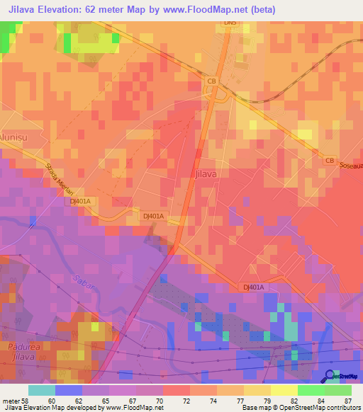 Jilava,Romania Elevation Map